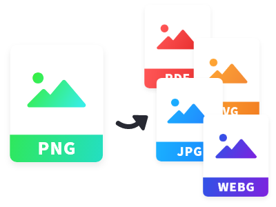 Convertir PNG en PDF/JPG/JPEG/SVG/WEBG avec facilité