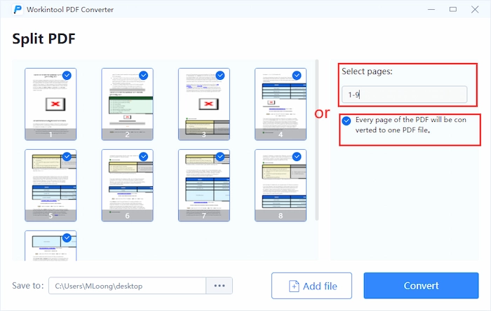How to Split PDF online in specific order using PDF4me?