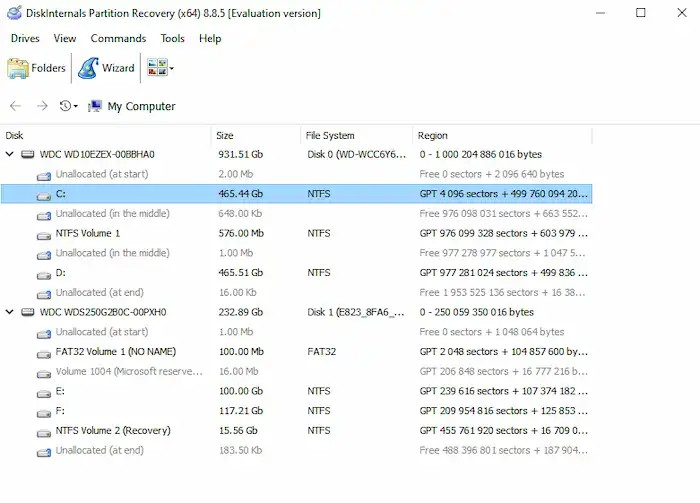 DiskInternals Partition Recovery（step）