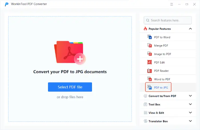 WorkinTool PDF Converter (step1)